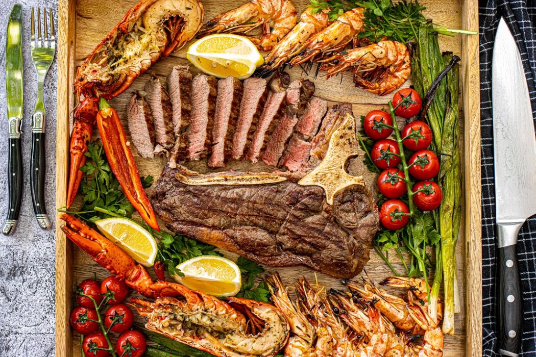 vlees en vis gerecht