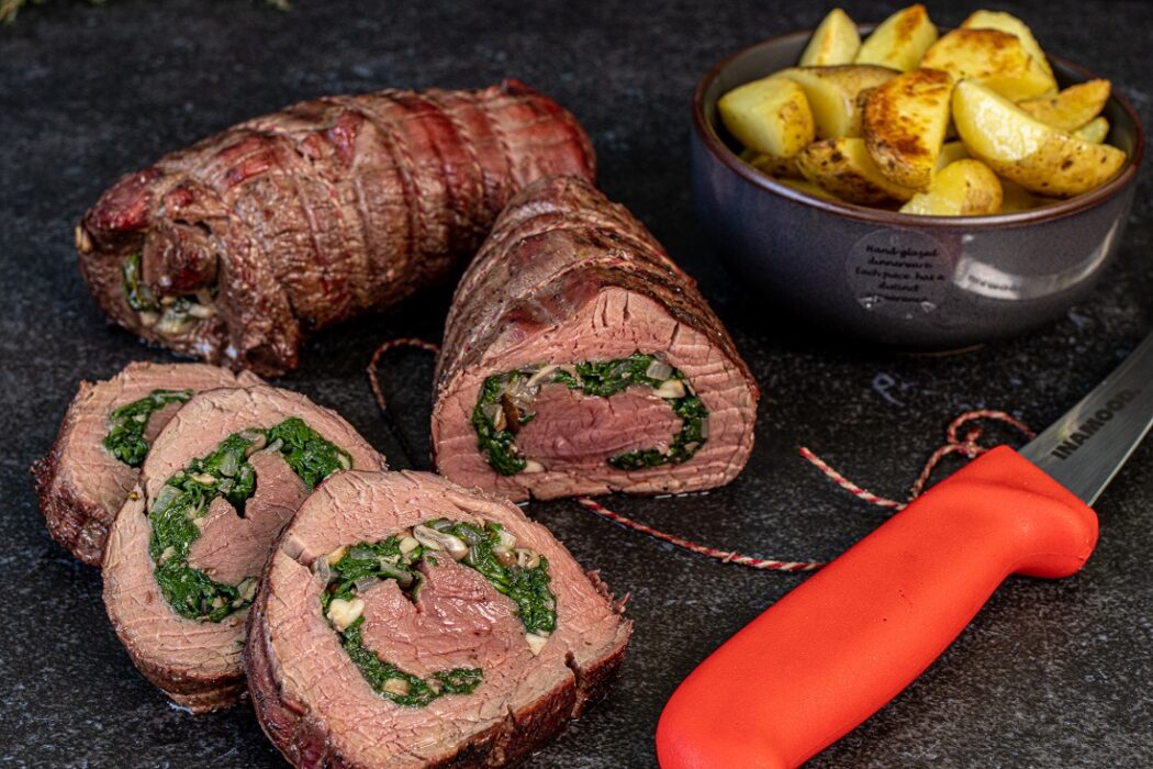 gevulde ossenhaas met spinazie