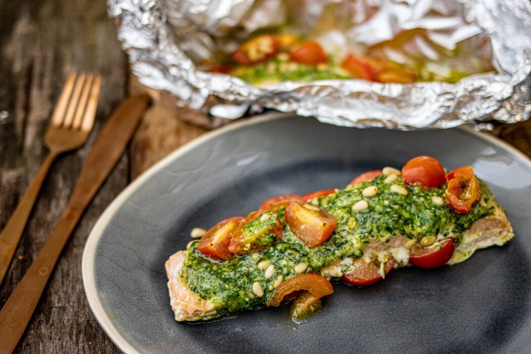 zalm op de bbq in folie