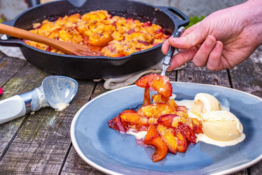 perzik kokos crumble bbq