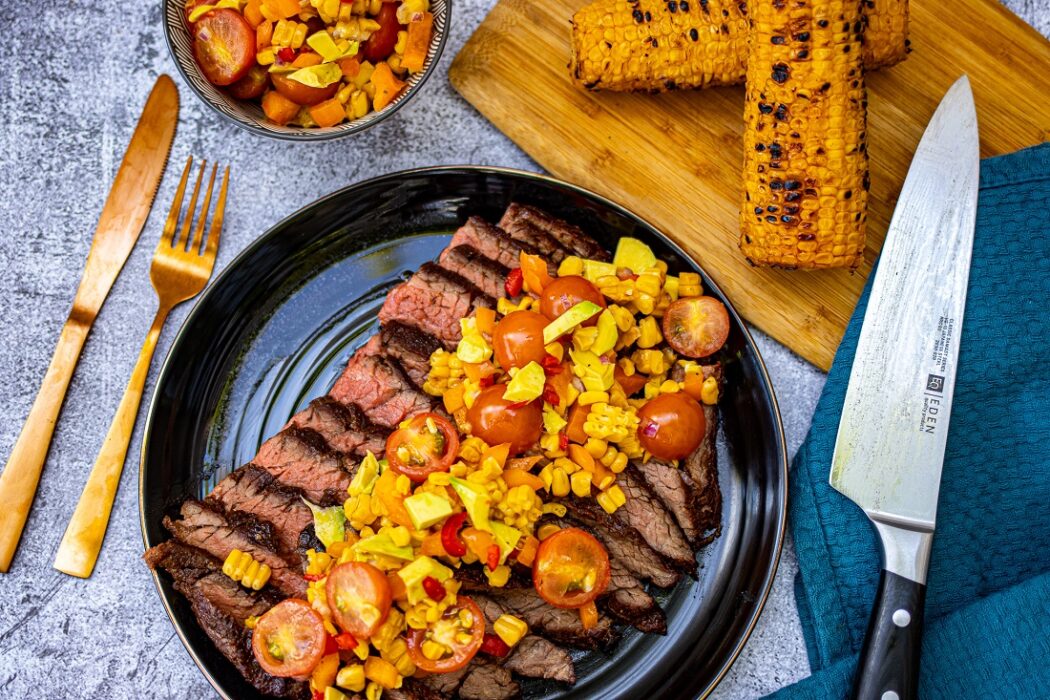 bavette met maissalsa