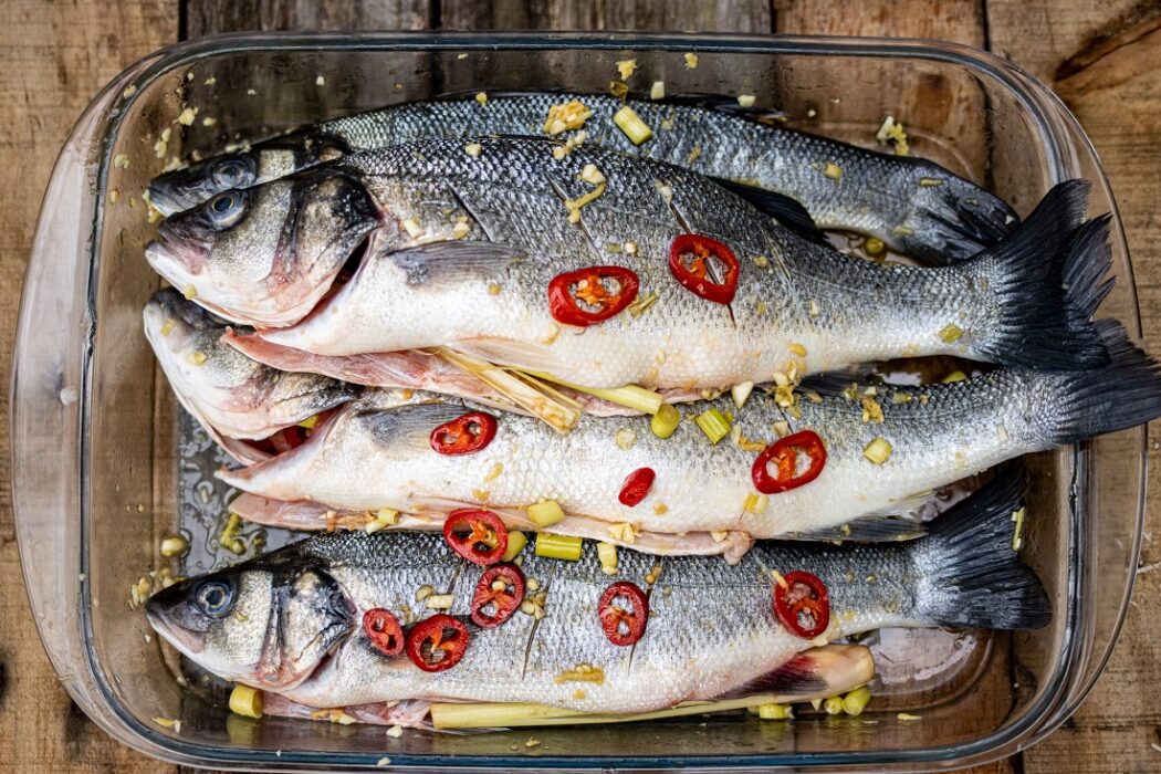 zeebaars in marinade