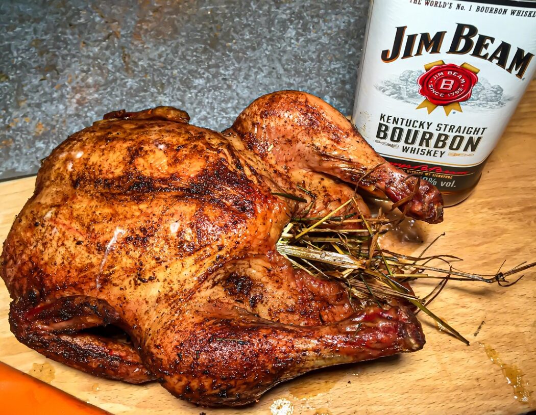 gevulde kip met whisky hooi