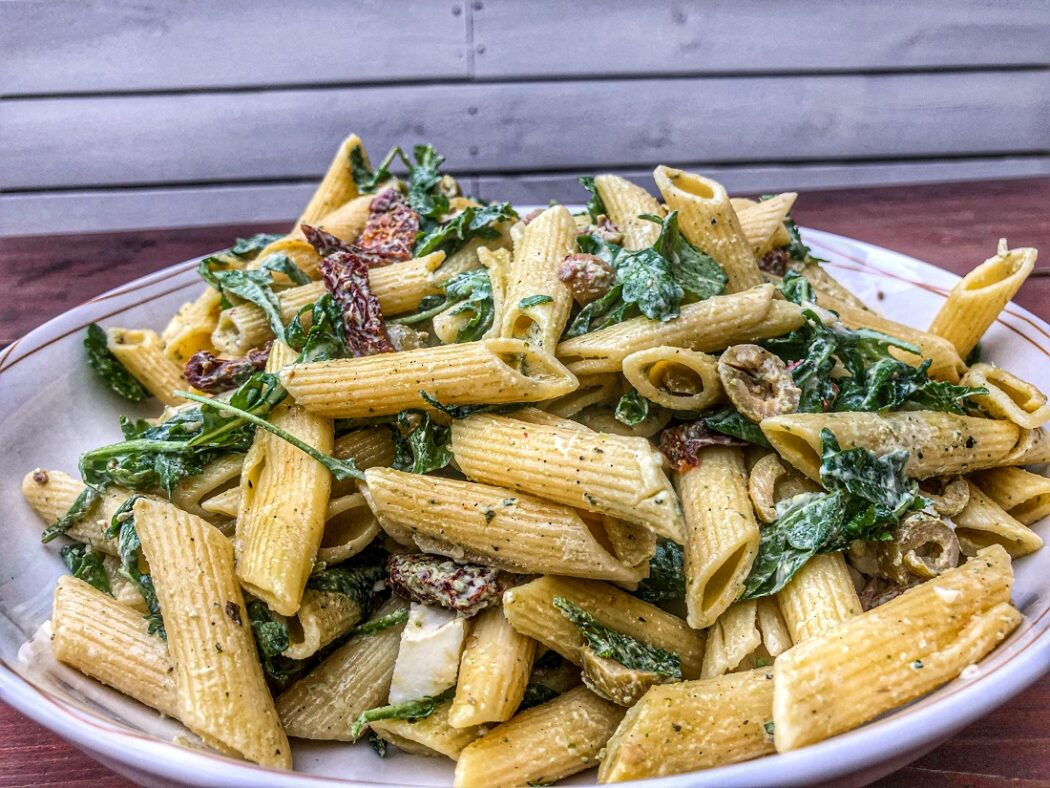 pastasalade pesto mozzarella