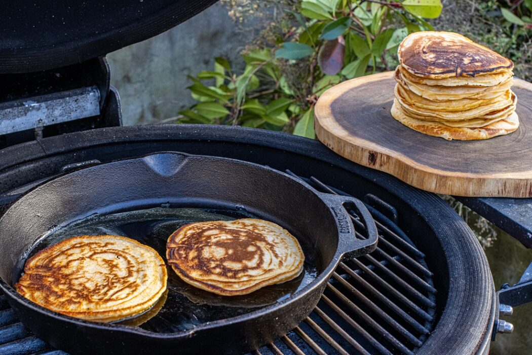 pannenkoeken bakken bbq