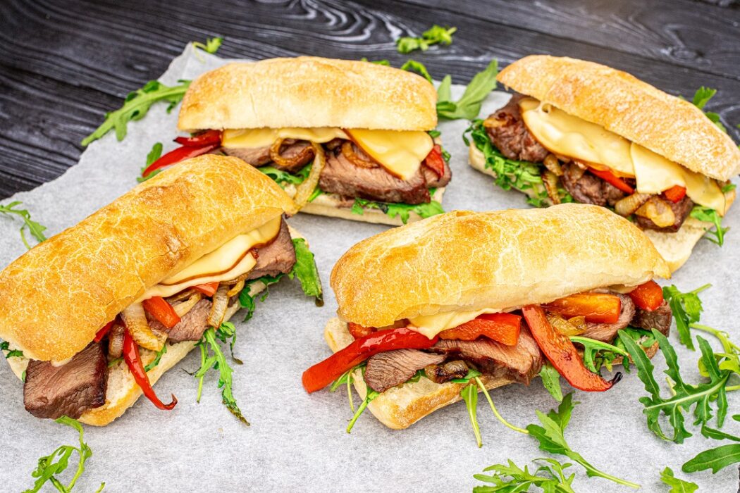 Philly cheese steak sandwich